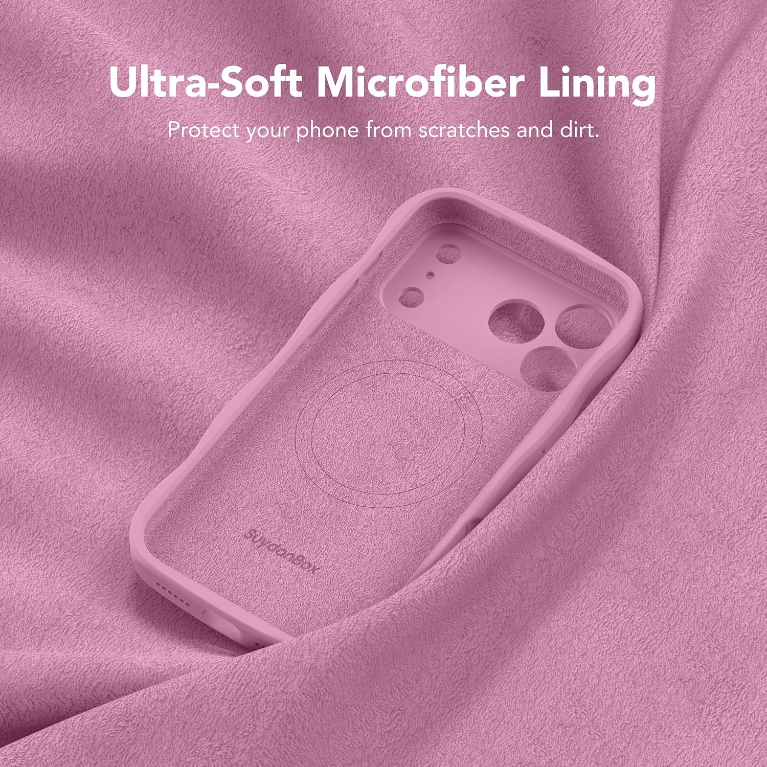 Detalle de SuydanBox Magnetic for iPhone 17 Pro Case — Full Camera Protection, MagSafe Compatible in Blackcurrant