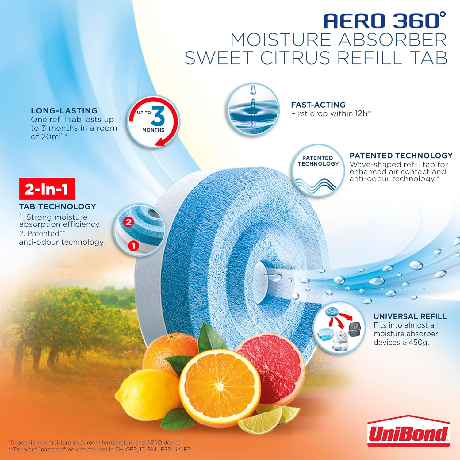 Detalle de Unibond AERO 360° Citrus Refill 2 x 450g