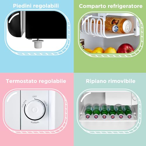 Detalle de COMFEE' RCD50BL2EURT(E) Mini Frigo 47L - Design retrò per Ufficio o Camera