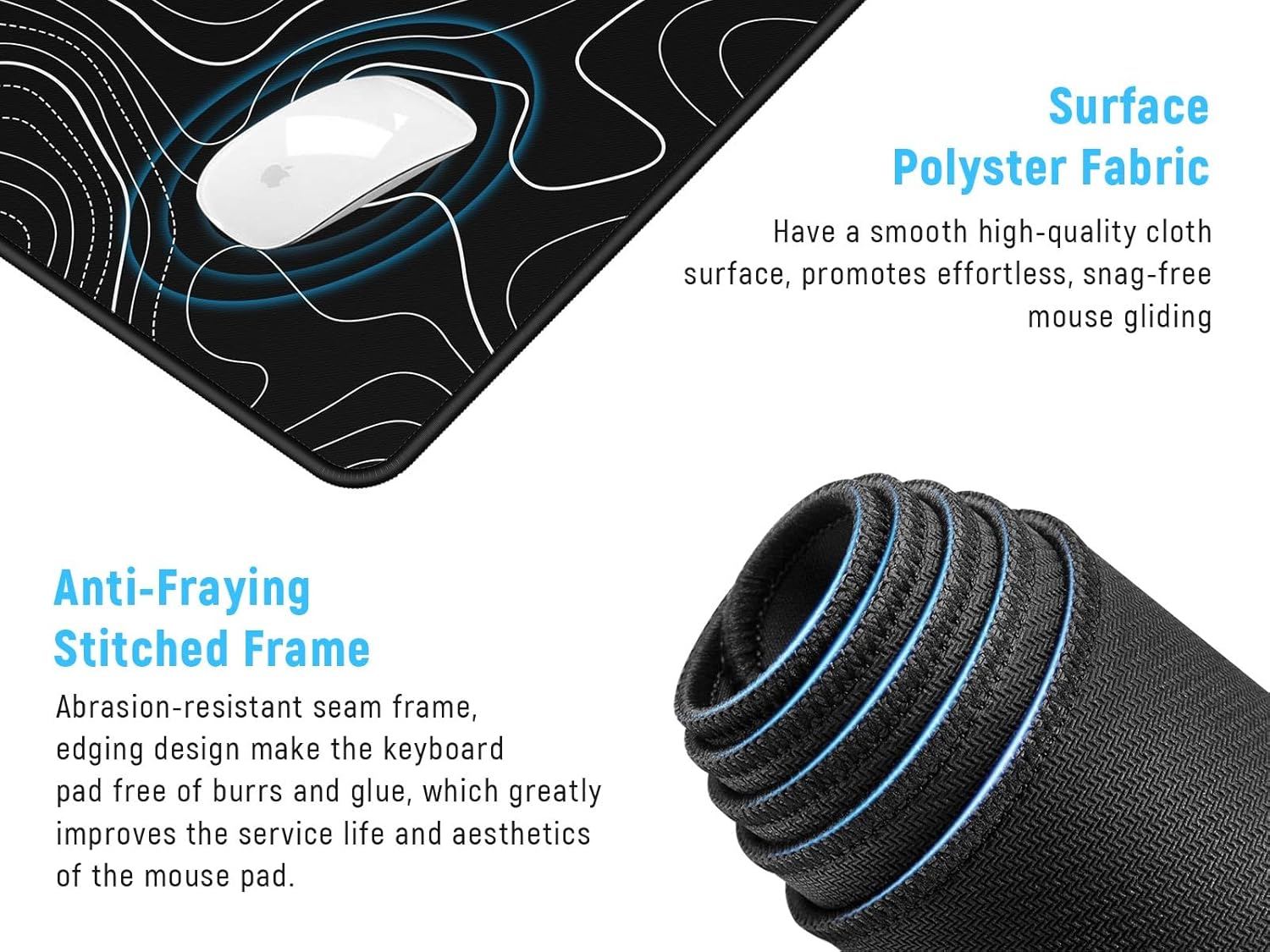 Detalle de JIALONG Gaming Mouse Pad – Large Desk Pad with Anti-Slip Base and Custom Design