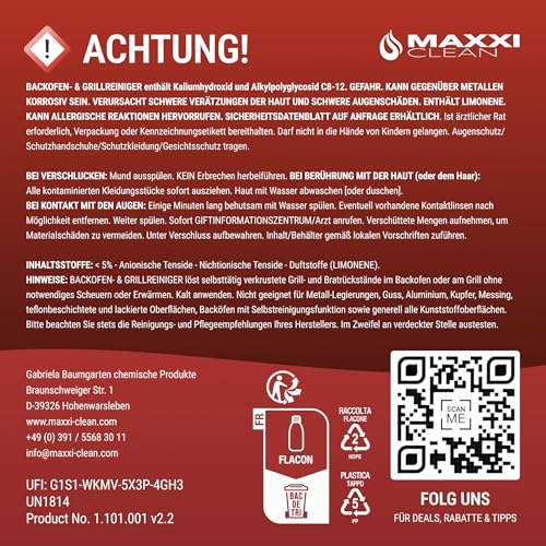 Thumbnail 8 de Maxxi Clean 1 x 750 ml Gel Paste mit Pinsel – extrastarker Fettlöser für Backofen, Grill und Ceranfeld