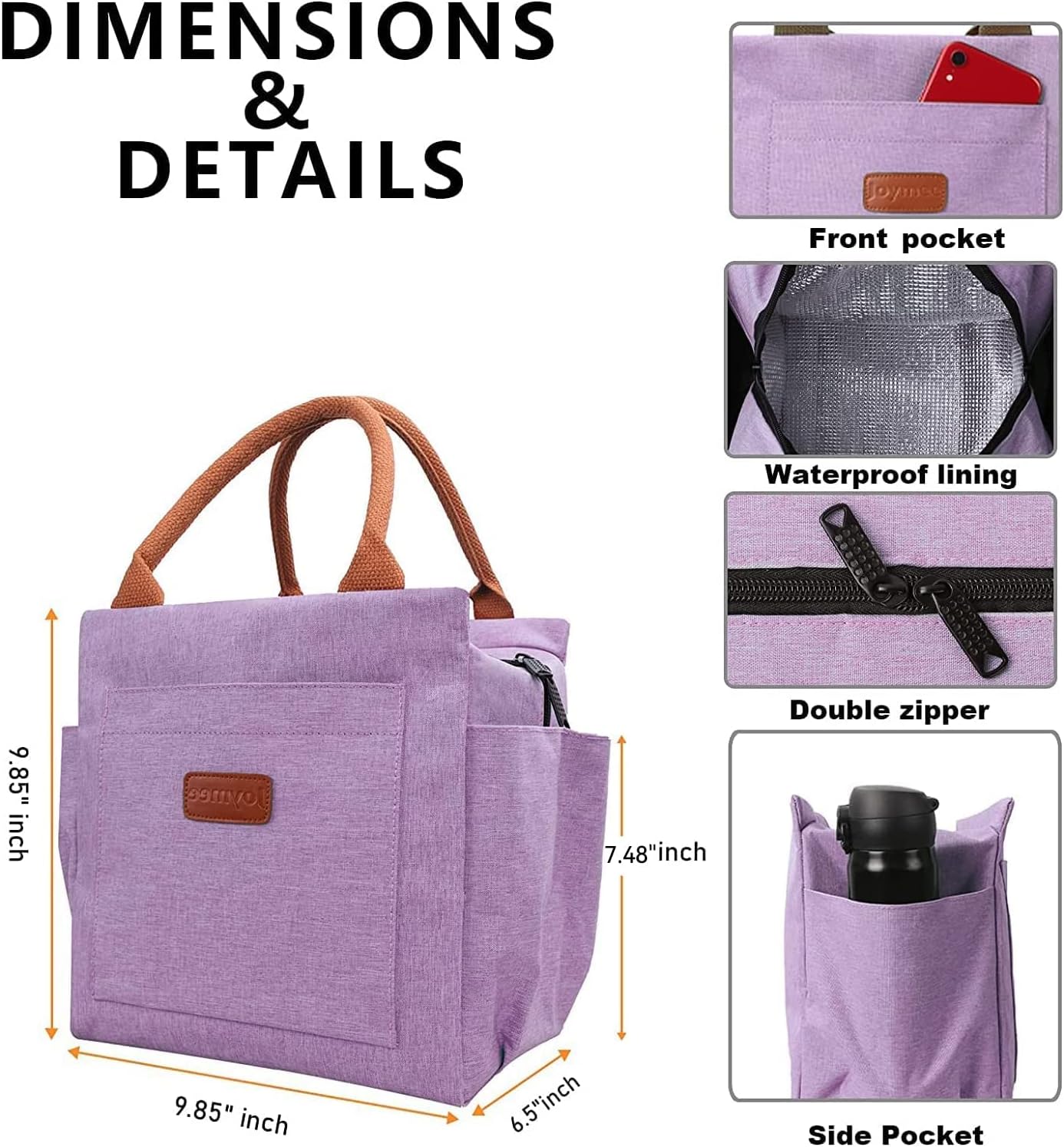 Detalle 2 de Joymee Lunch Bag Insulated Large Cooler Tote