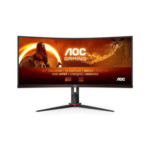 Thumbnail 1 de AOC CU34G2XPD/BK 34-Inch Curved UW-QHD Gaming Monitor