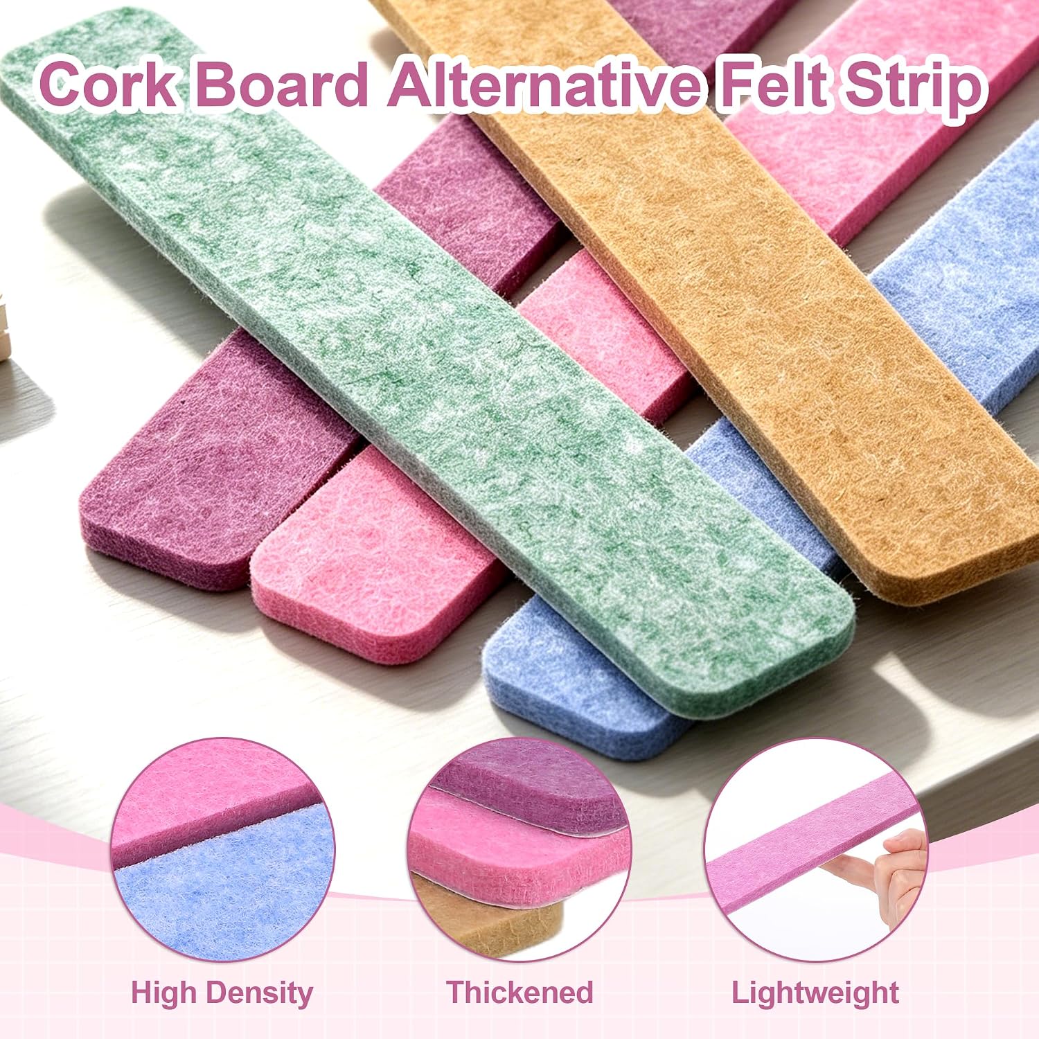 Detalle de JIANTA Felt Bulletin Board Strips, 13" x 2