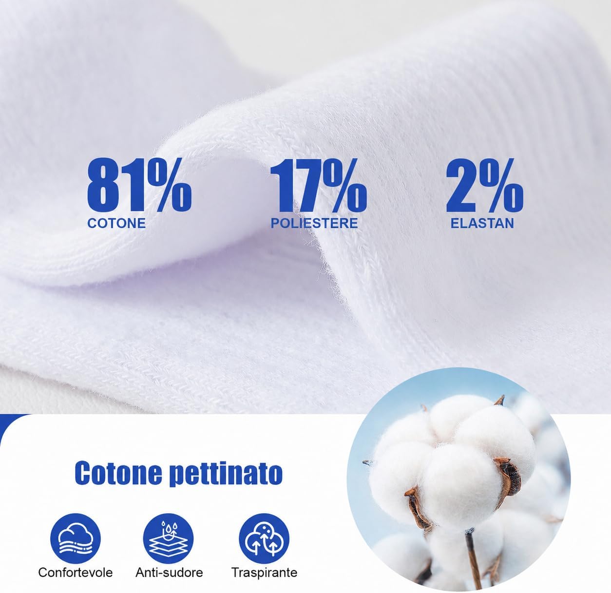 Detalle de SockWaddles Calzini Uomo Donna - Calze in cotone senza cuciture, traspiranti e antivesciche, unisex 6 paia