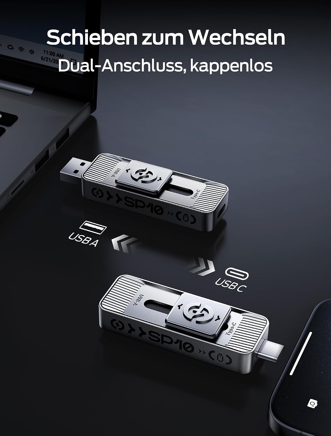 Detalle de MOVE SPEED Externer SSD 1 TB 1050 MB/s