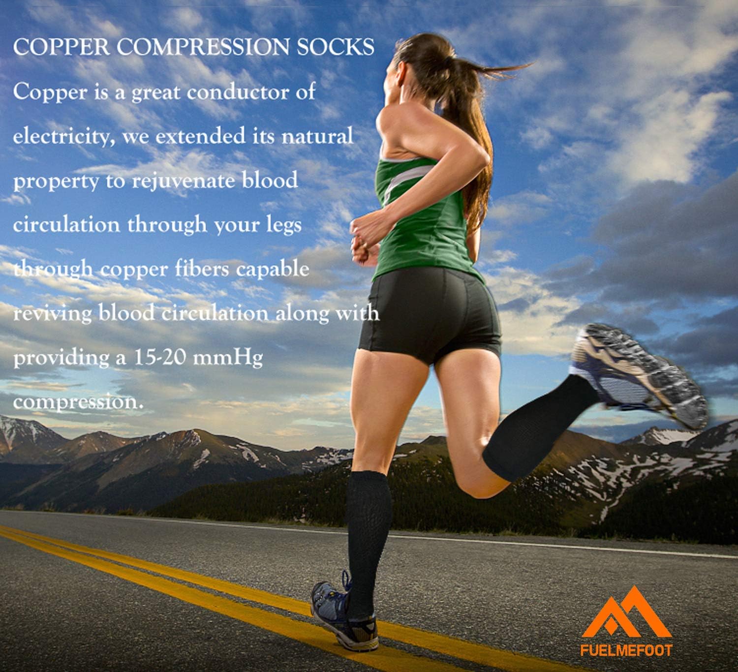 Thumbnail 2 de FuelMeFoot 3-Pack Copper Compression Socks ⚙