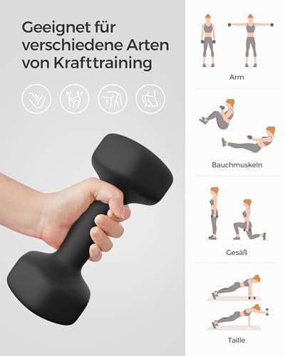 Detalle de SONGMICS Hanteln – 2 x 5 kg Hexagon Kurzhanteln mit Neopren-Beschichtung
