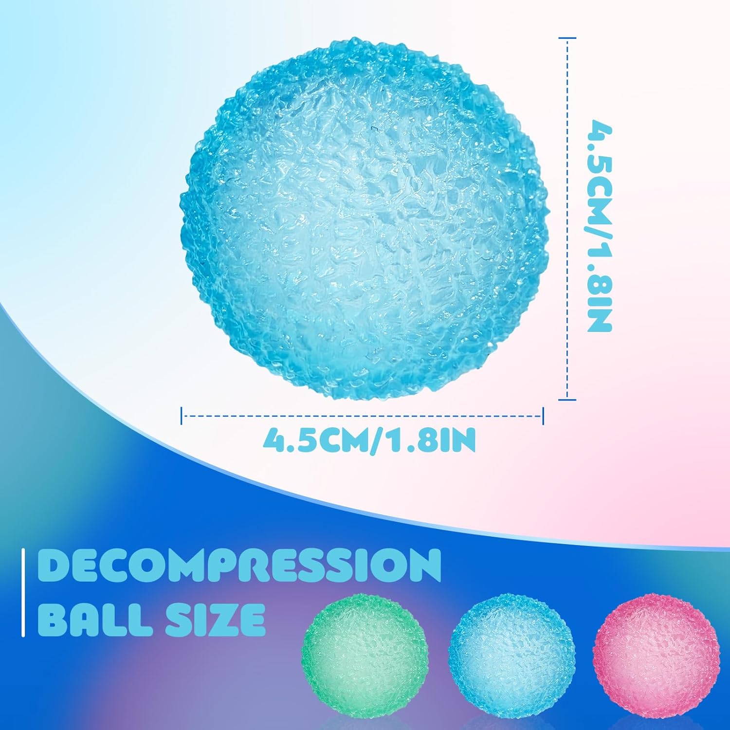Detalle 2 de UWKNHS 3pc Texture Ball Stress Set — High-Density Gel Fidget Toys for Adults