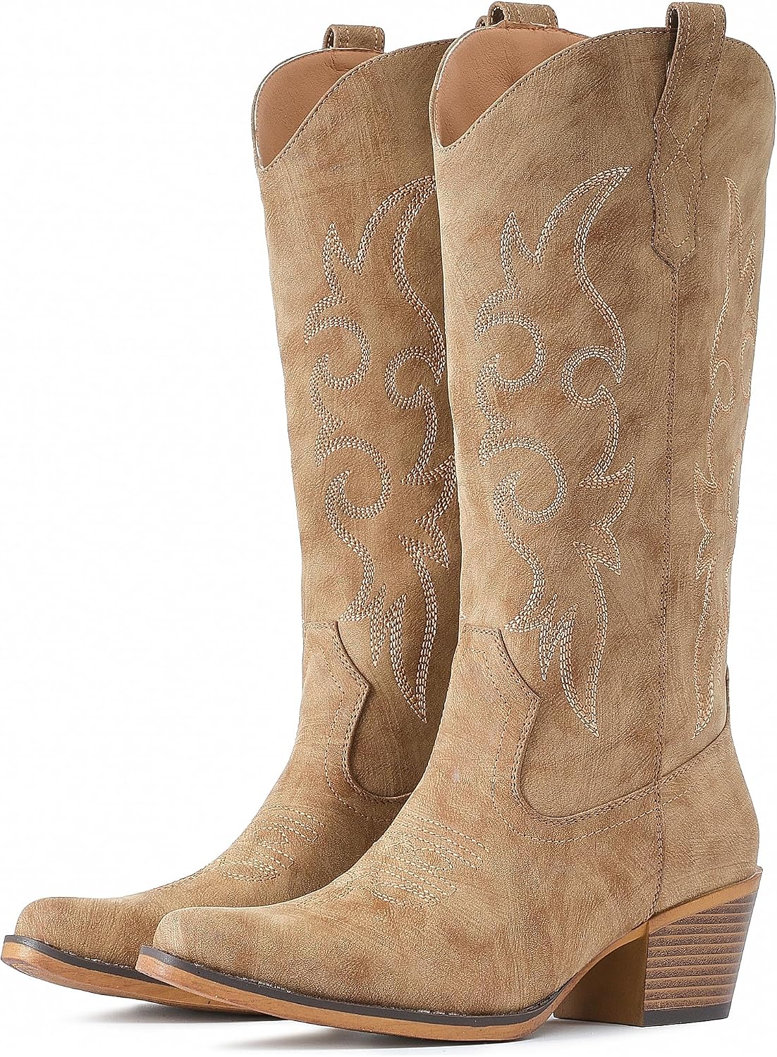 Thumbnail 5 de IUV CB057 Women's Mid-Calf Cowboy Boots with Embroidery and Snip Toe
