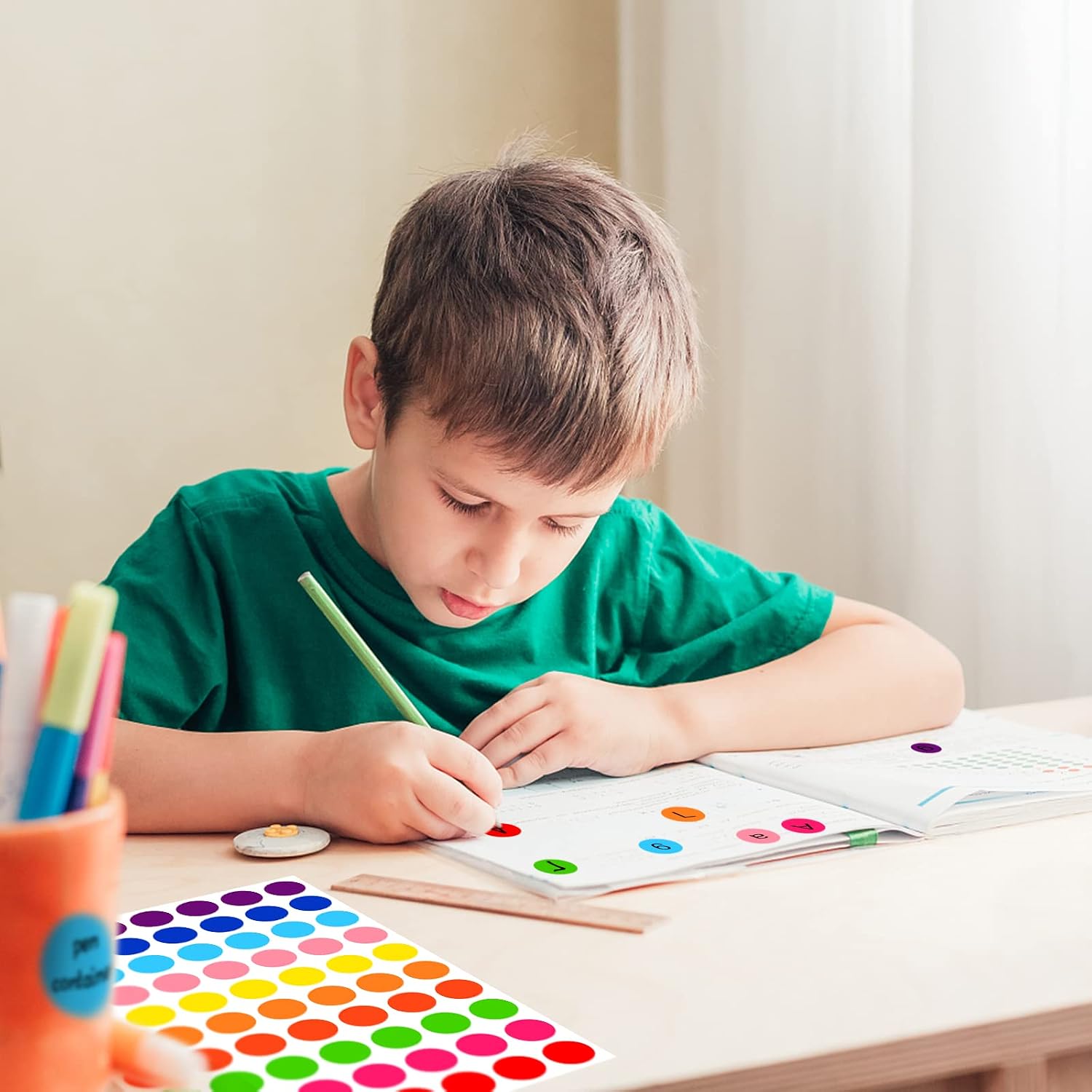 Thumbnail 5 de Utron TF03 Dot Stickers, 3/4-Inch Writable Color Coding Labels, 10 Colors