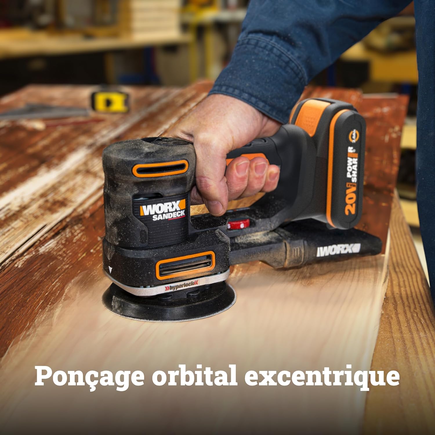 Thumbnail 4 de WORX Ponceuse Multifonction sans Fil 20V WX820.9 – 5 en 1, livré avec 5 bases et 15 abrasifs