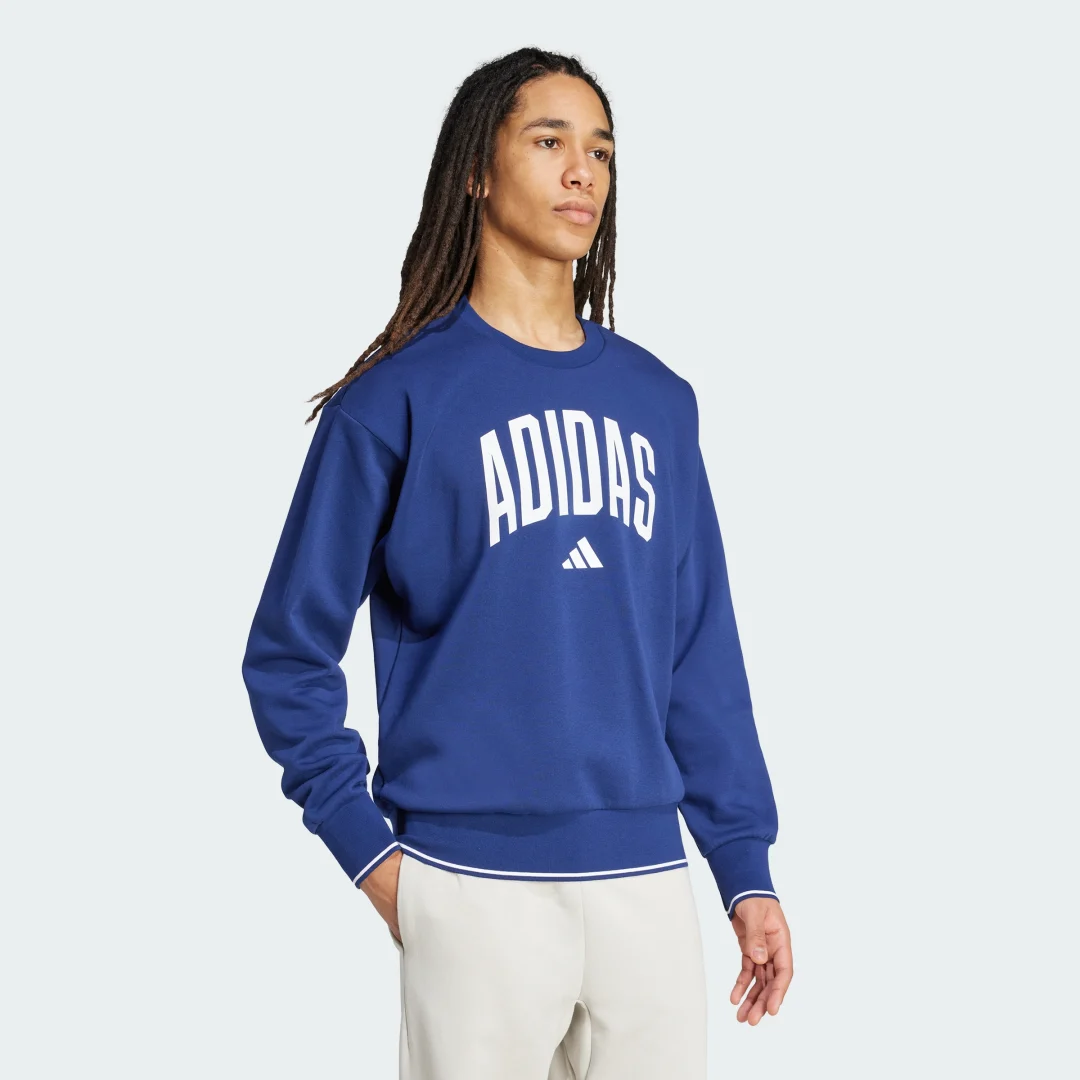 Thumbnail 2 de Sudadera de inspiración universitaria Adidas — cómodo estilo urbano en azul