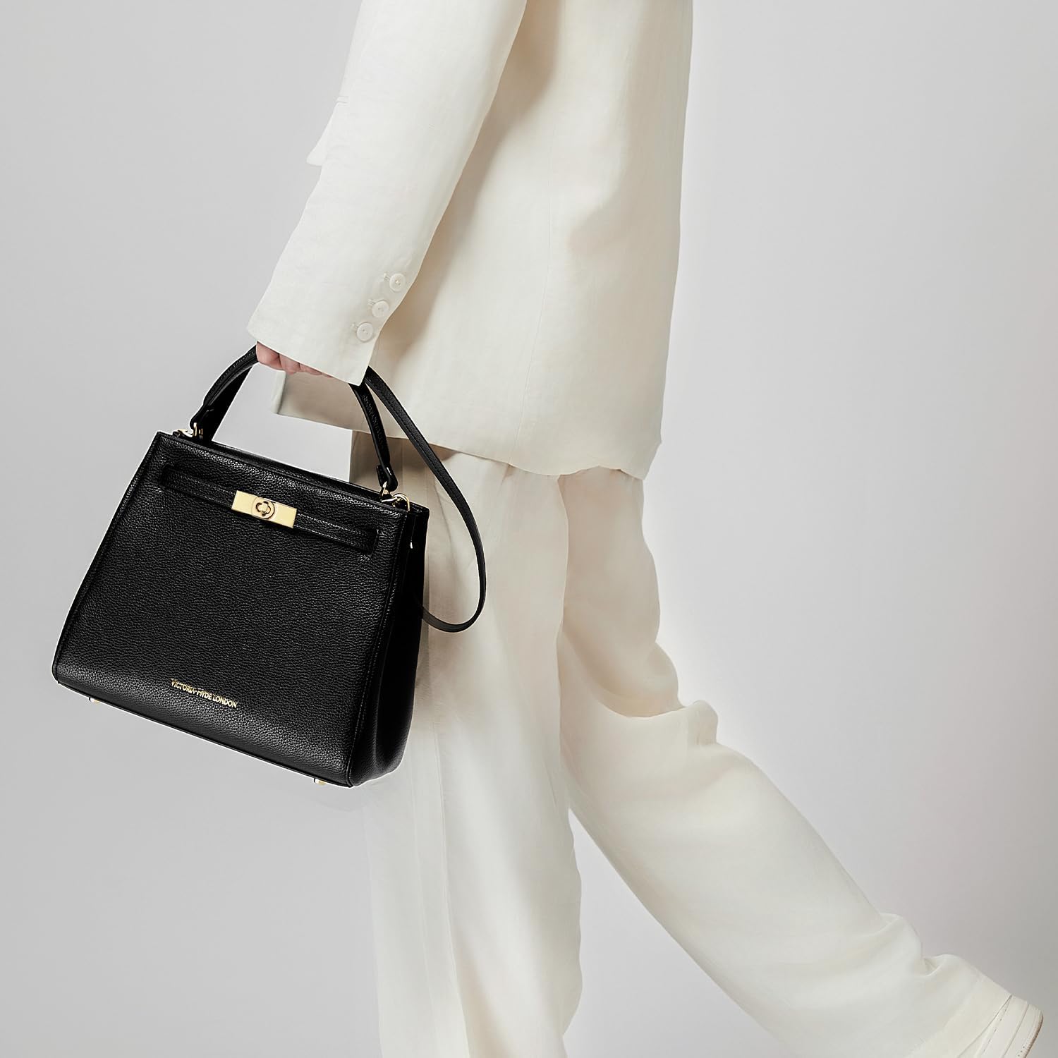 Detalle de VICTORIA HYDE borsa a mano da donna in PU effetto lychee con tracolla e scomparti multipli