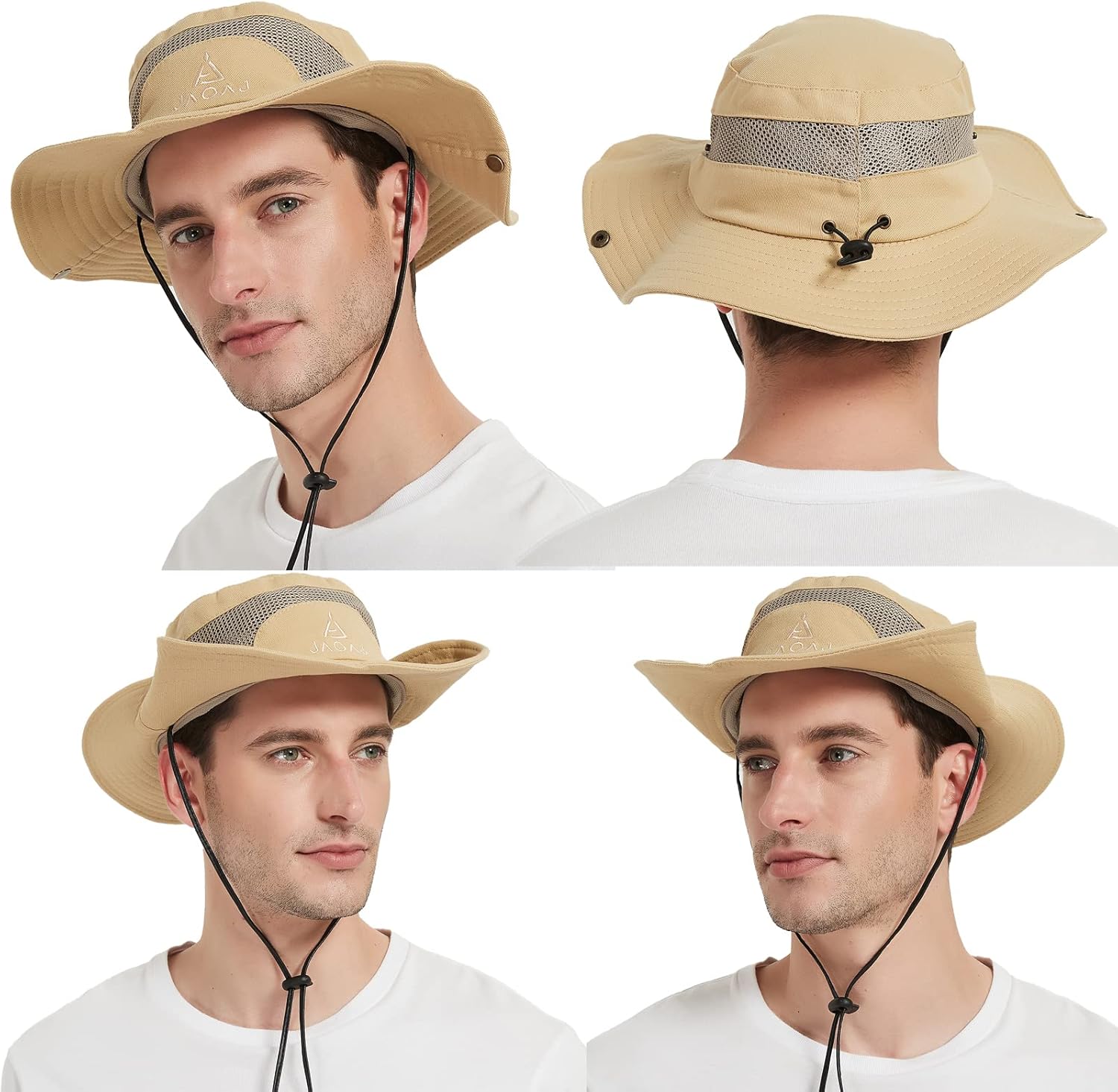Thumbnail 1 de Mens UV Protection Cotton Safari Sun Hat (Wide Brim, UPF 50) – Foldable Bucket Boonie