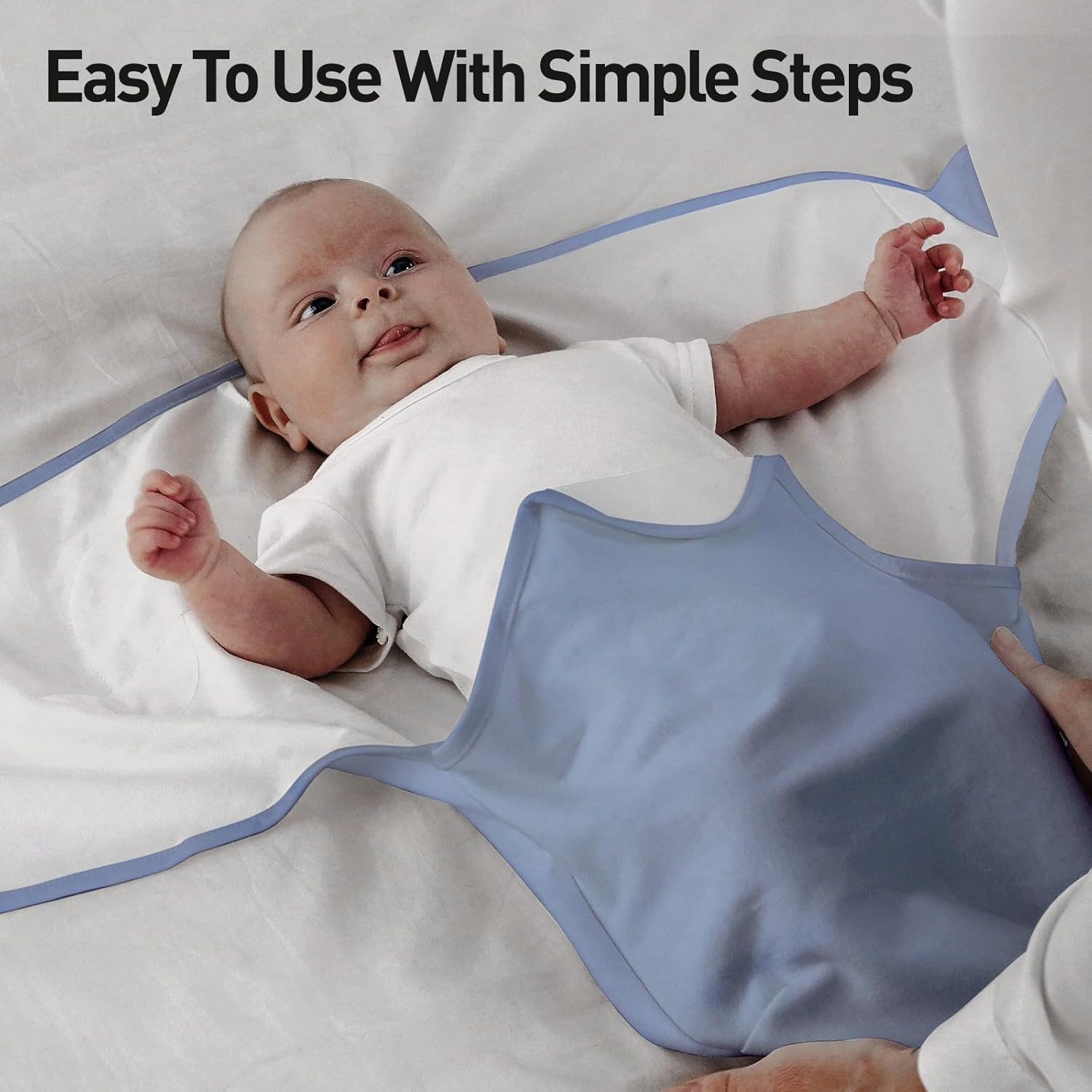 Thumbnail 2 de Soarwg Kids Adjustable Newborn Swaddle Set (0–3 Months) in Dark Blue, Oeko-tex100 breathable cotton