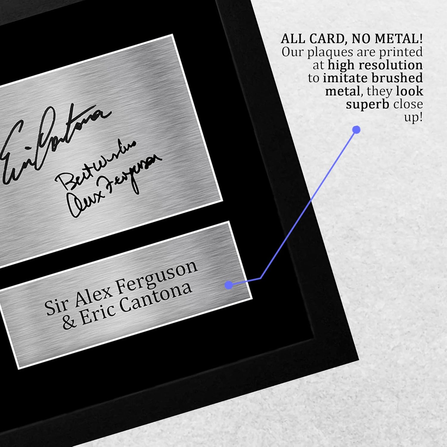 Thumbnail 4 de HWC Trading FR A4 Sir Alex Ferguson & Eric Cantona framed signed-style autograph picture (A4)