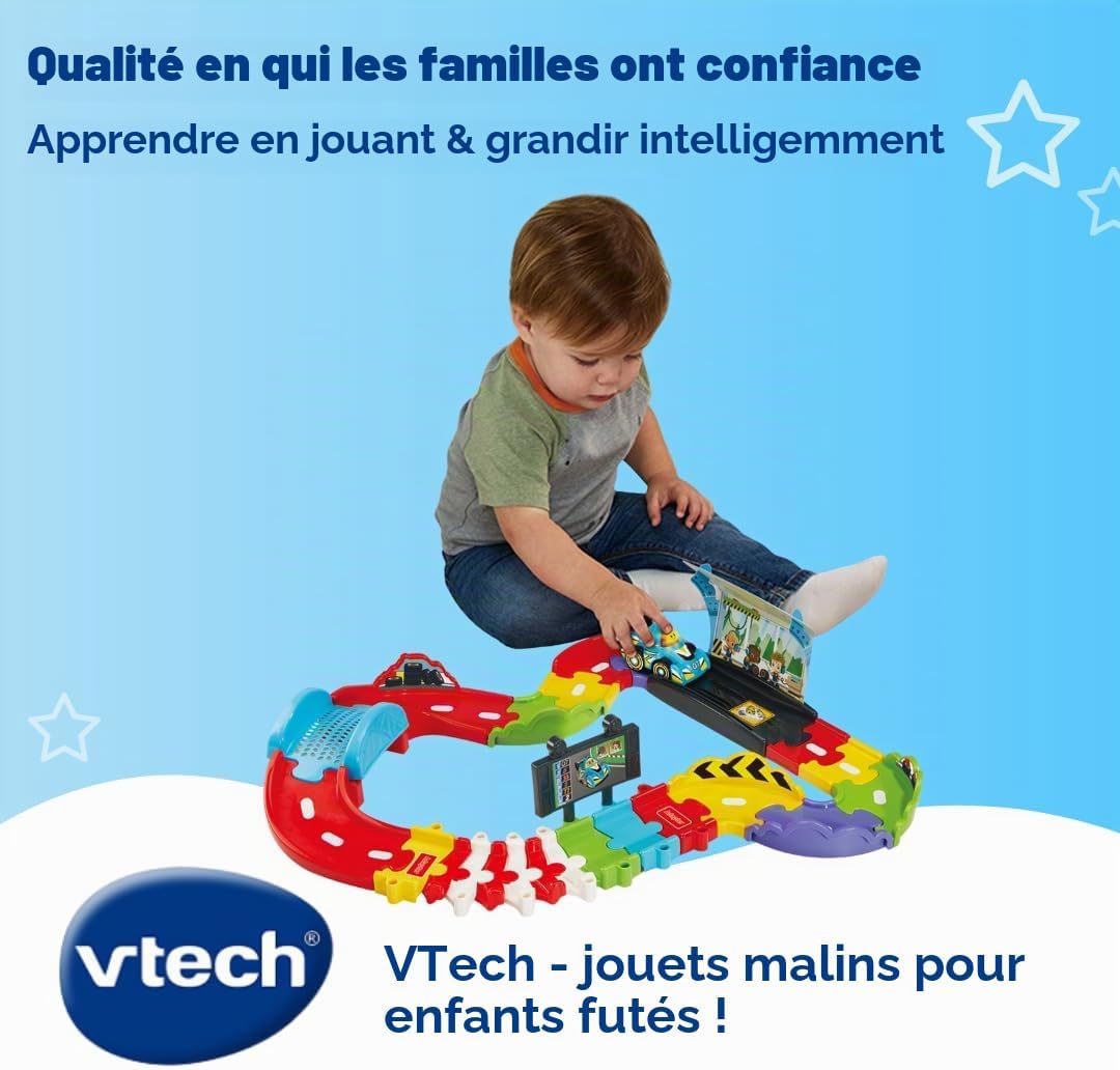 Detalle 1 de VTech Tut Tut Baby Flitzer Kleine racebaan met magische sensor en geluiden