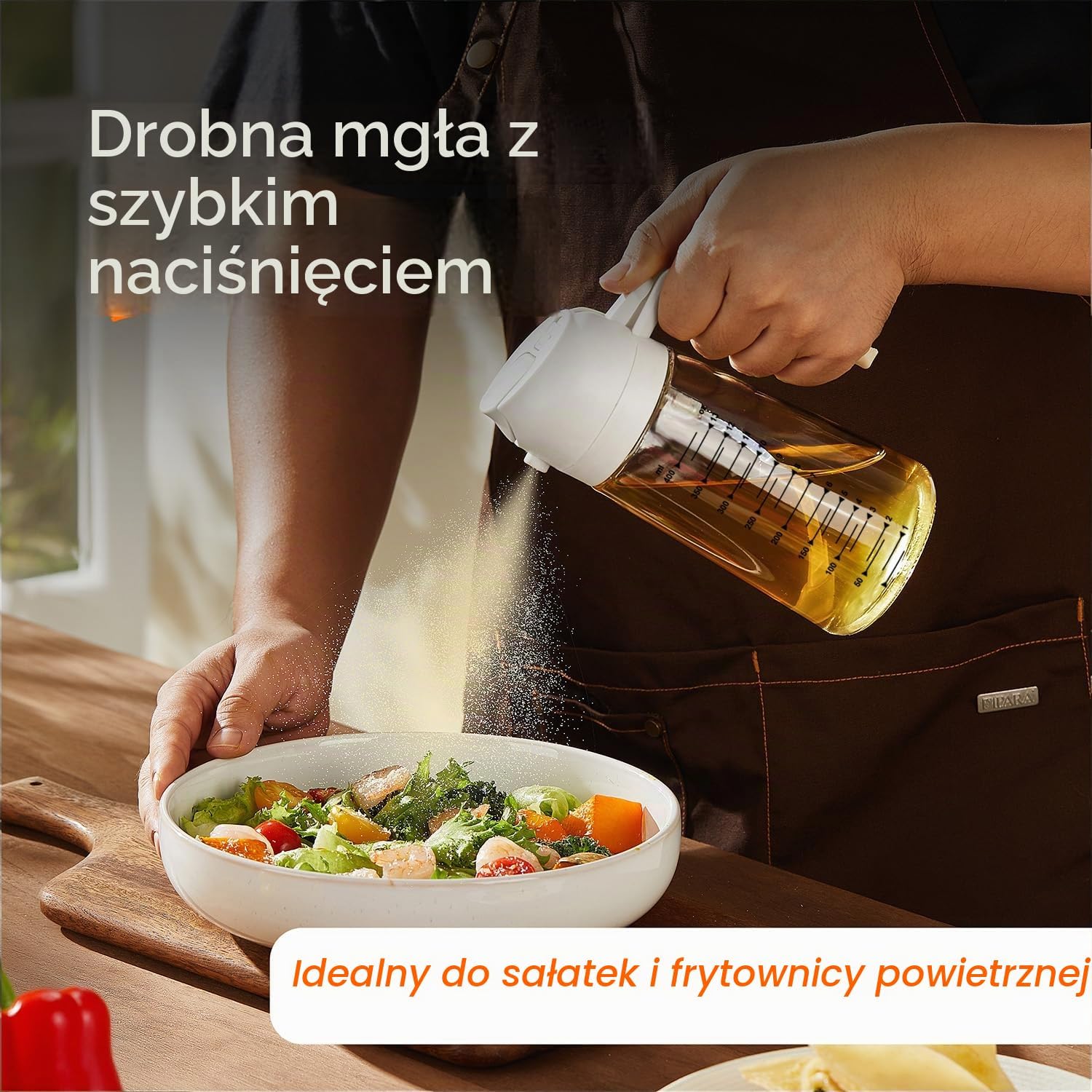 Thumbnail 1 de TrendPlain Ver001 – szklana butelka na olej 2 w 1, 470 ml, biała