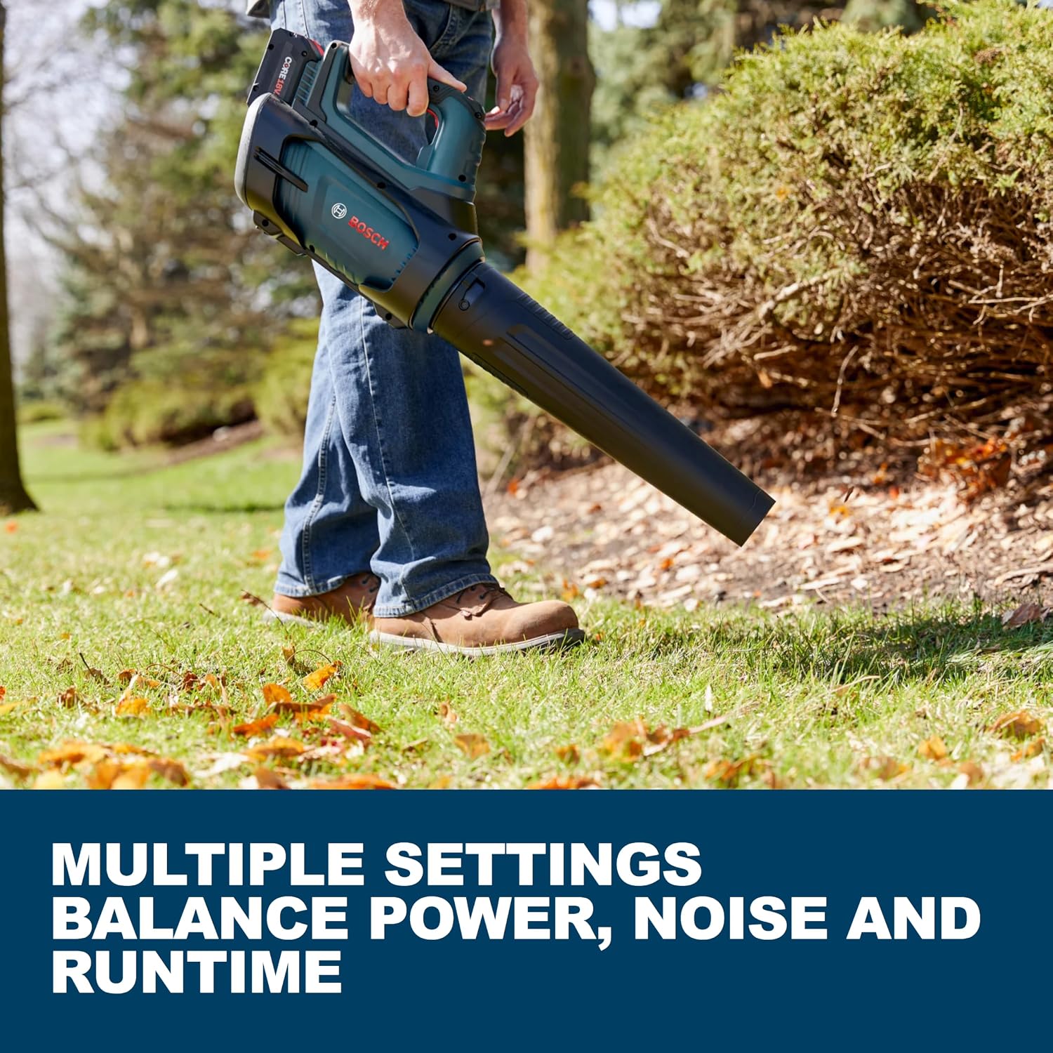 Detalle de Bosch GBL18V-450N 18V Cordless Leaf Blower, 450 CFM, Brushless