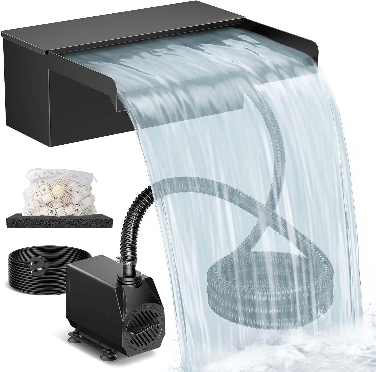 Detalle de Biling 12" Pond Waterfall Kit with 2500L/h Pump and 3m Hose
