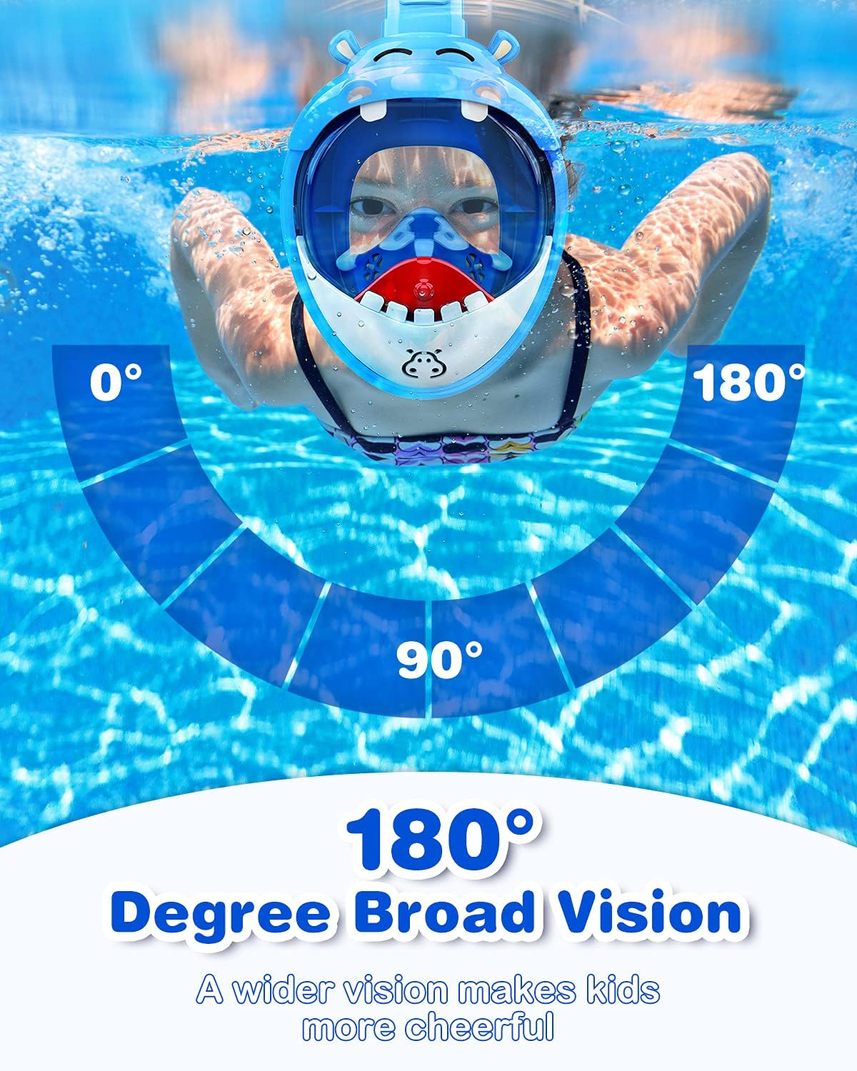 Thumbnail 1 de Dancial Kids Snorkel Mask – 180° Panoramic Full Face, Safe Dry-Top Breathing for 4–12 Year Olds