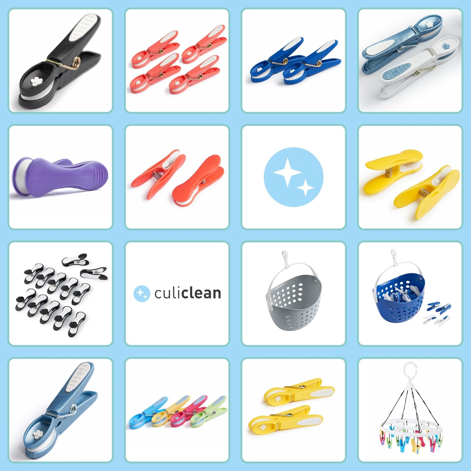 Thumbnail 6 de culiclean stabile Wäscheklammern ohne Abdruck – Blume Design, Softgrip, UV-beständig (48er) in Ultimate Gray-Weiss