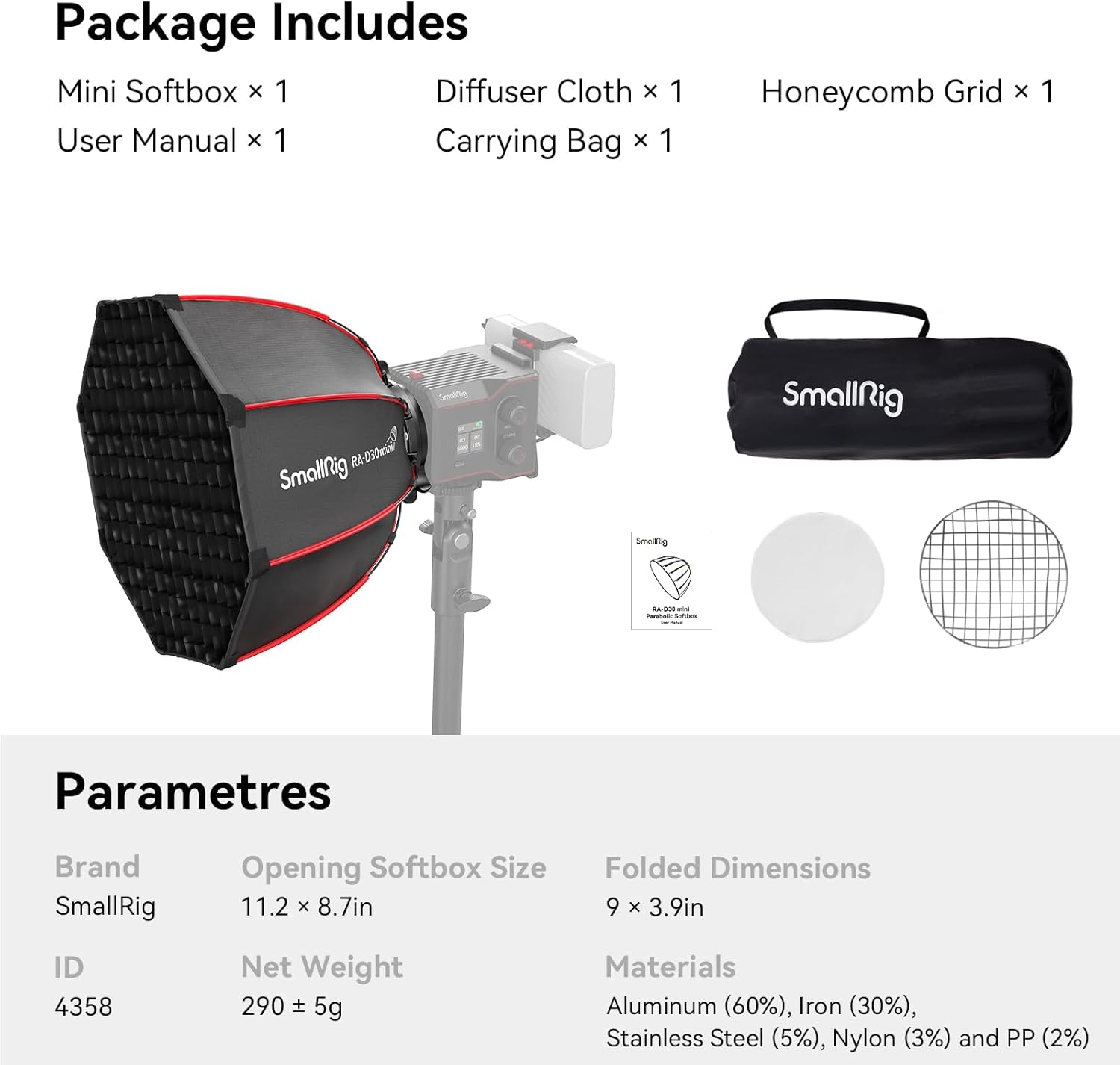 Thumbnail 6 de SMALLRIG RA-D30 Softbox parabolico 29 cm