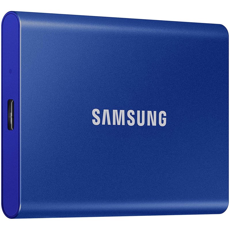 Detalle de Samsung T7 SSD 500 GB (azul) – PCIe NVMe, USB 3.2 Gen2