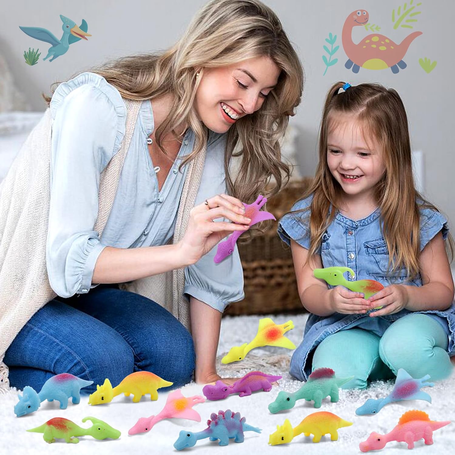 Detalle 2 de Slingshot Dinosaur Finger Toys 20-Pack