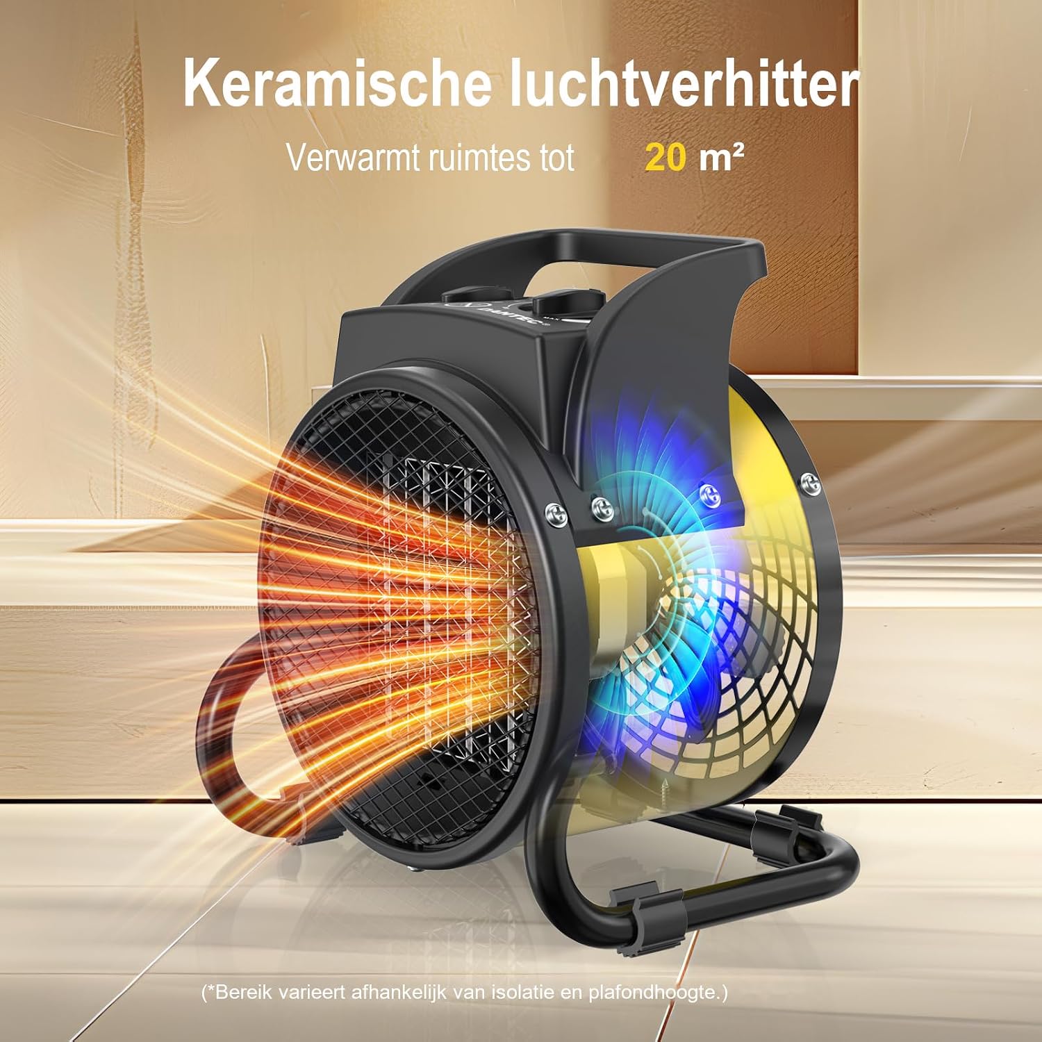 Detalle 2 de DAHTEC BGP1506-02 keramische ventilatorkachel 2000 W, 3 standen