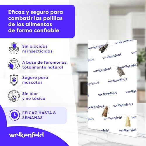 Detalle de Wolkenfeld Antipolillas Cocina y Despensa 10x: trampas adhesivas con feromonas para polillas de alimentos