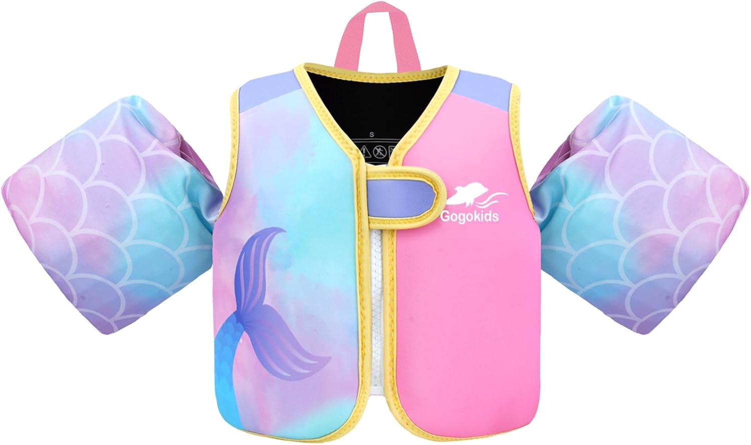 Detalle de Gogokids Kids Swim Vest with Arm Bands for Toddlers (2–6 Years) – 8-Block Buoyancy, EN13138-1 Certified