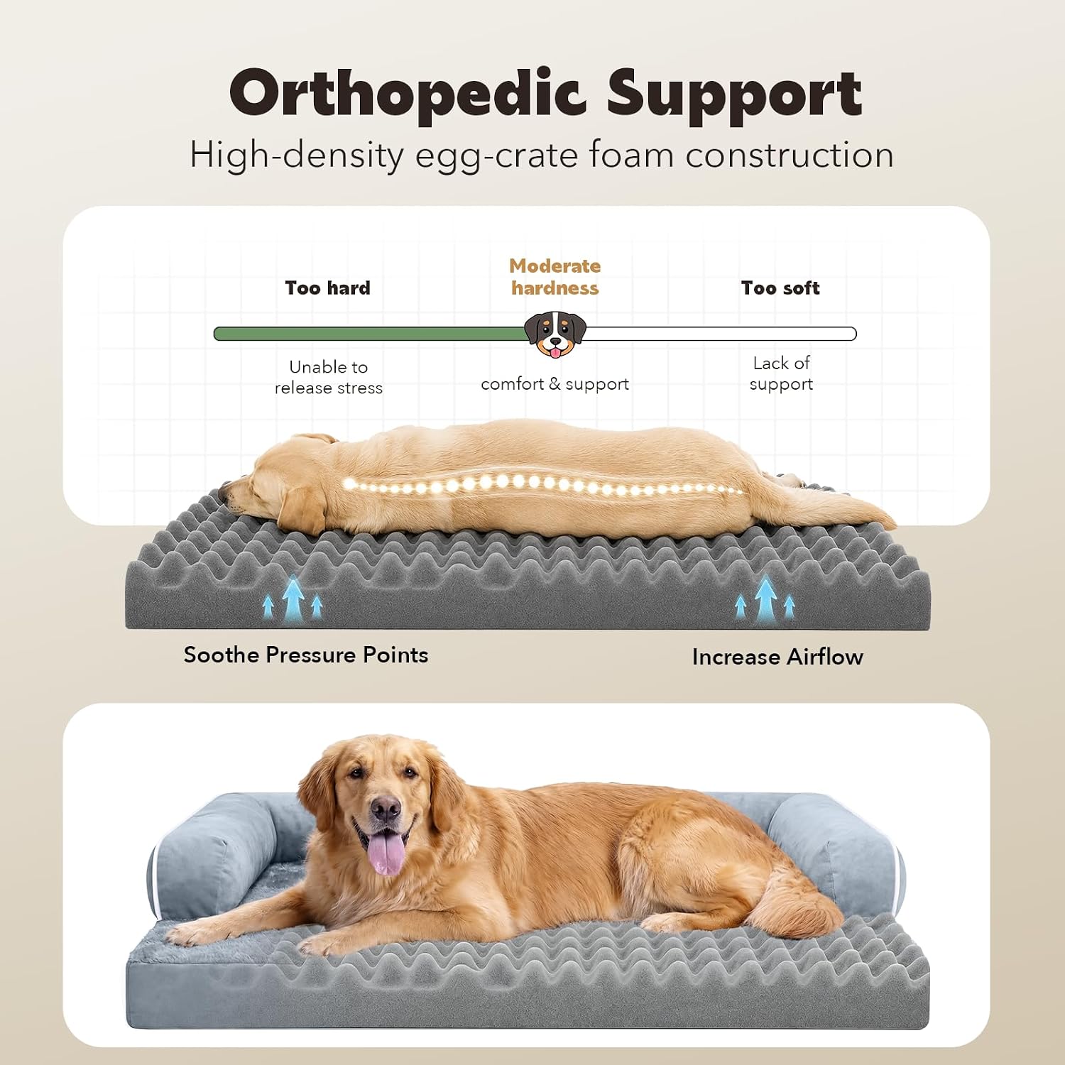 Detalle de MEKIY Orthopedic Dog Bed 36 x 27 Inch