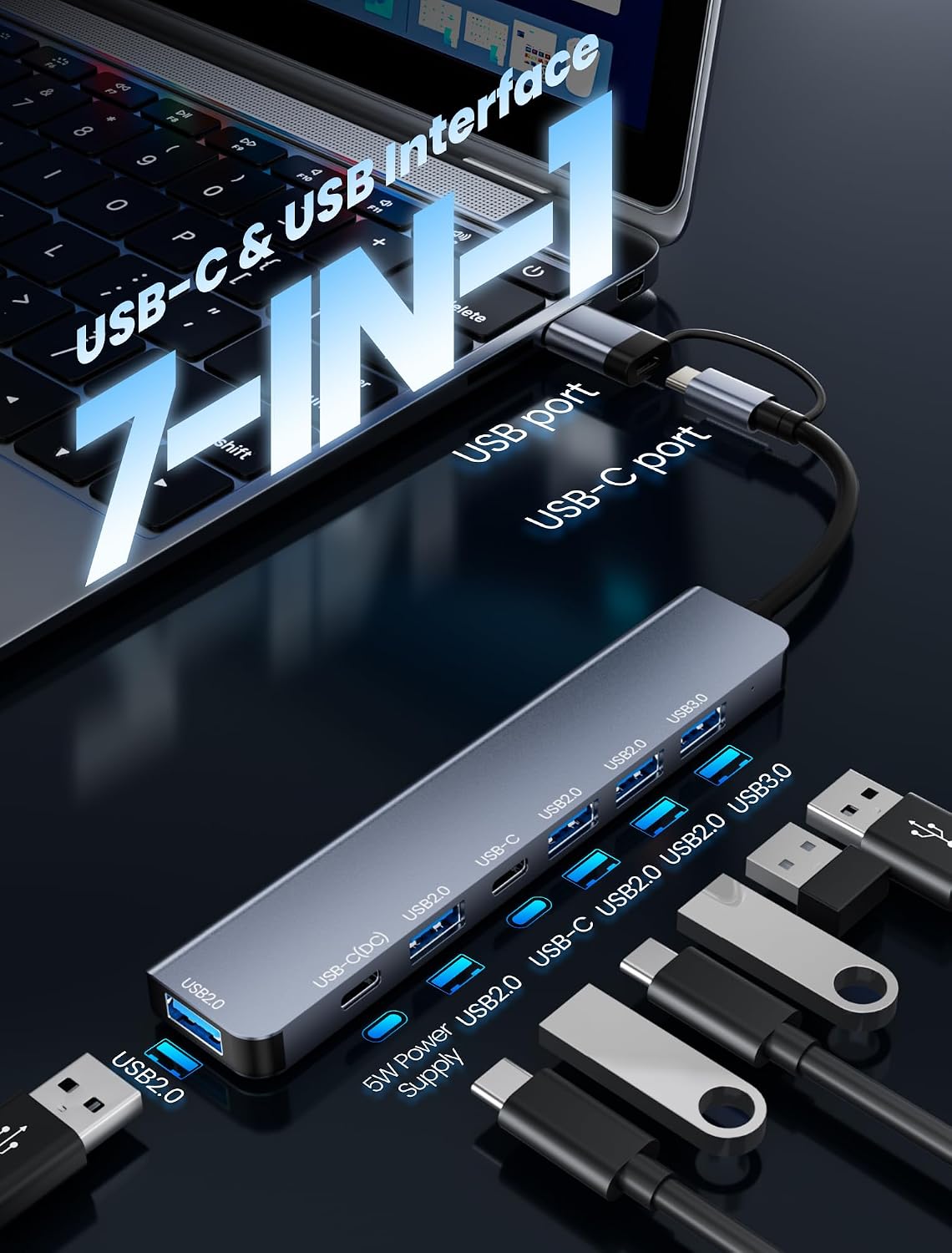 Detalle 2 de NEUTYPECHIC Hub Neutypechic 7-en-1 USB-C