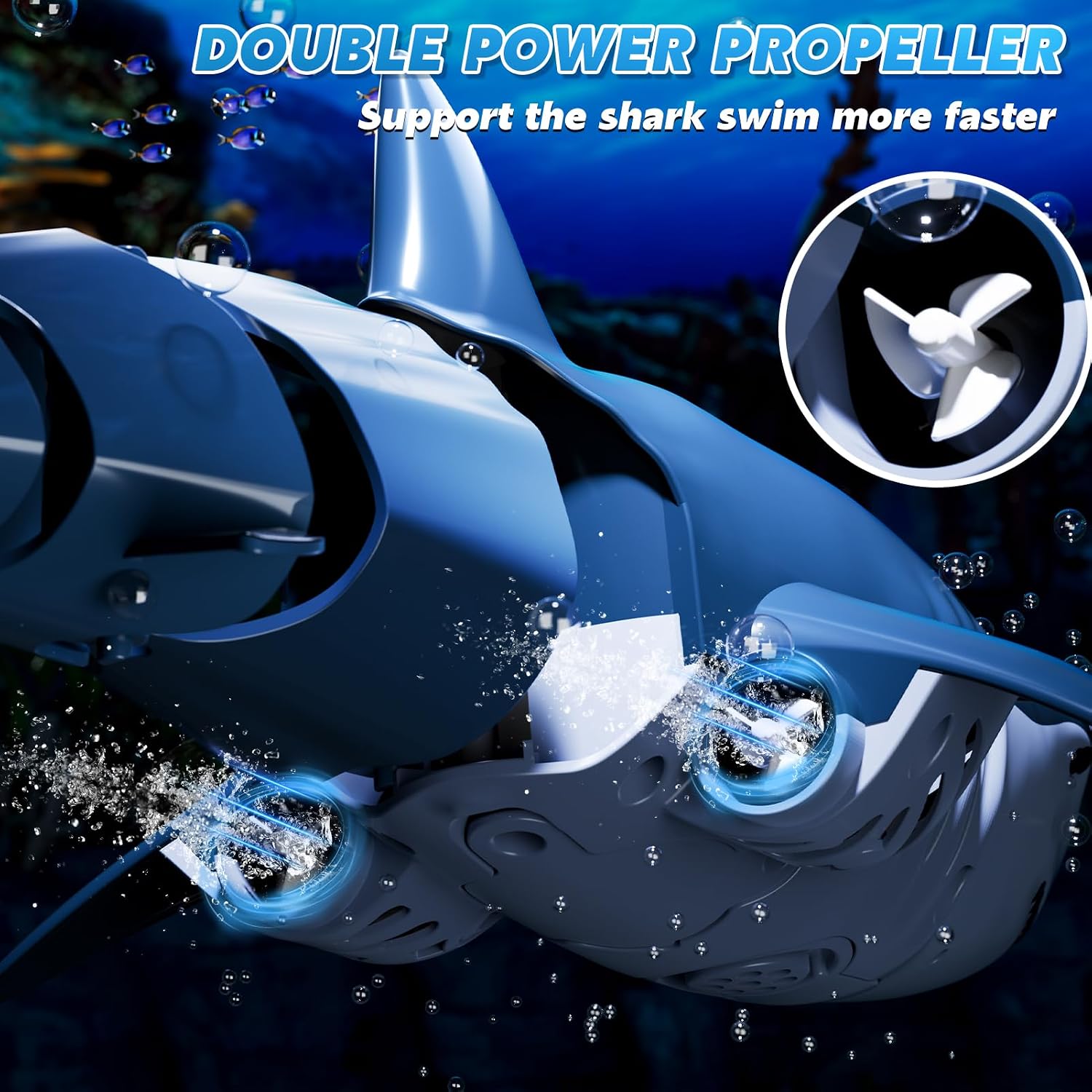 Detalle 1 de WATUDOU Remote Control Shark Toy, 1:18 Scale
