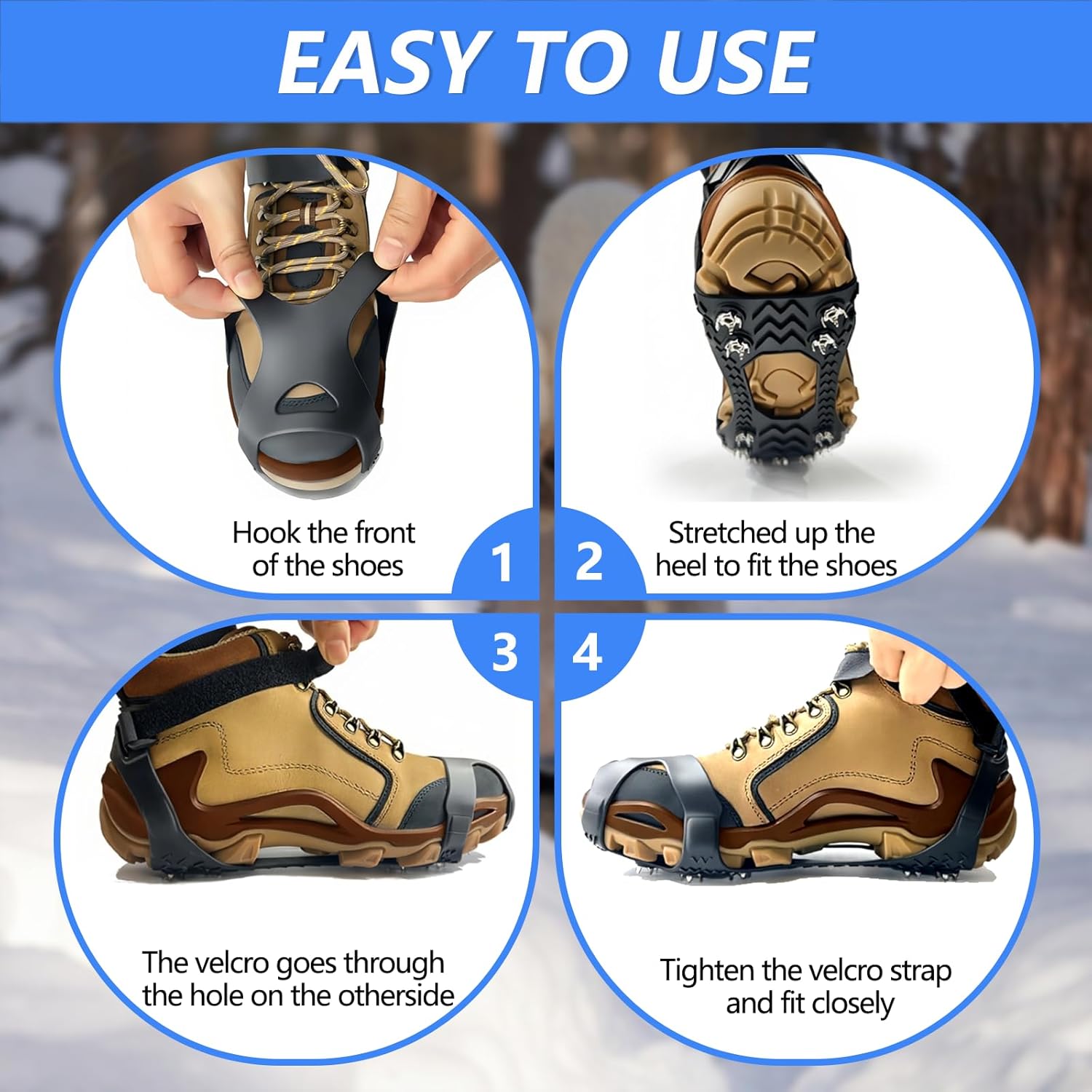 Thumbnail 5 de SYNYOUR Crampons Silicone Ice Grips for Boots