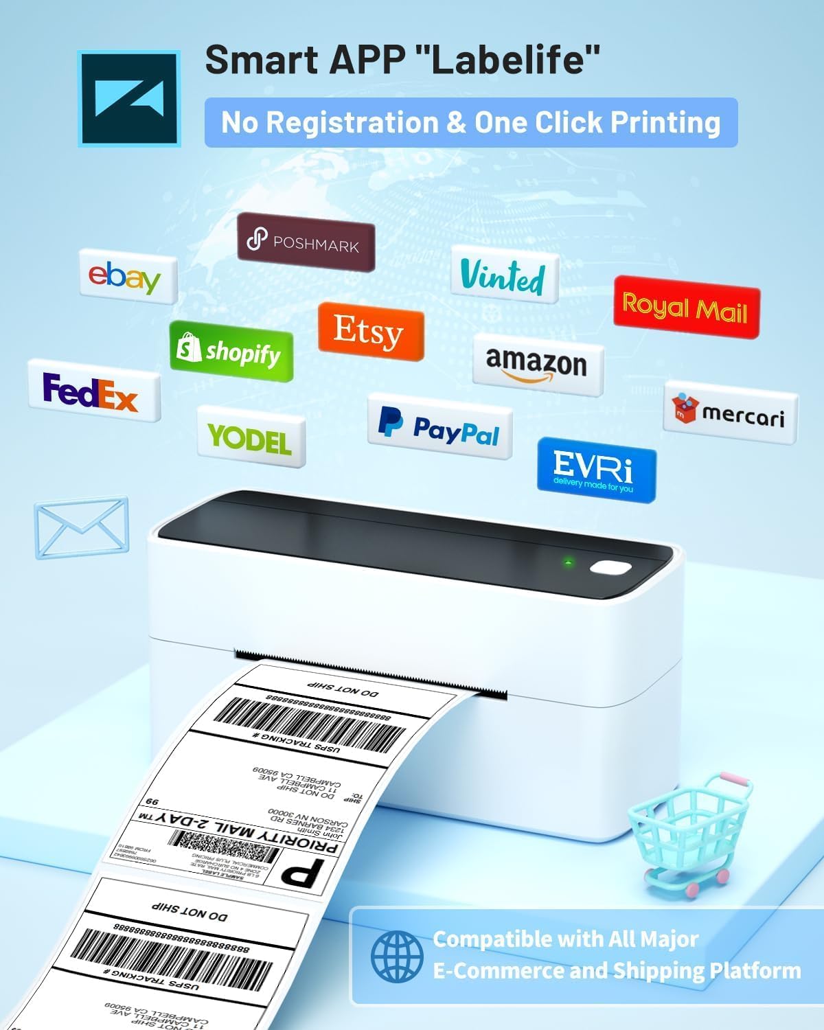 Detalle 2 de Phomemo PM241BT thermische labelprinter met Bluetooth en USB