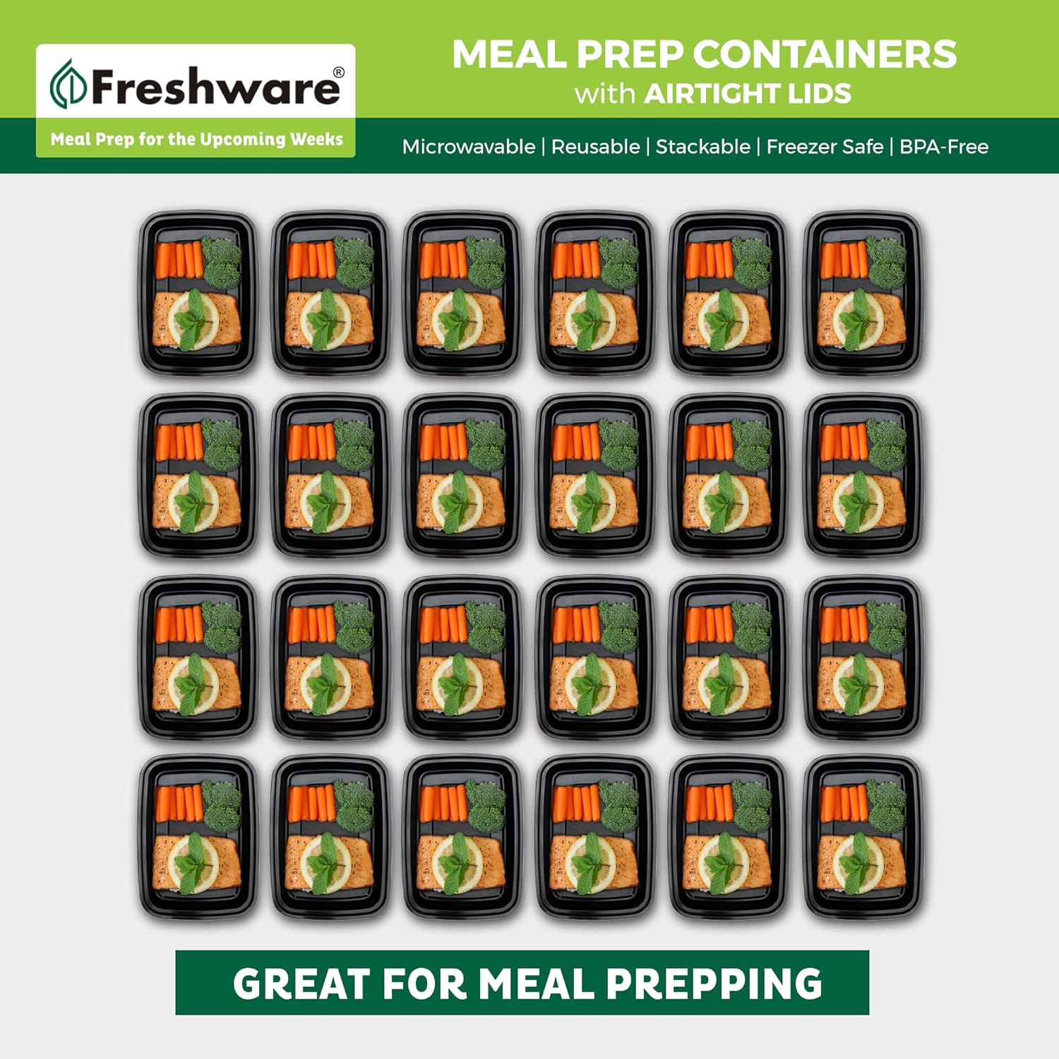 Thumbnail 2 de Freshware Meal Prep Containers 16 oz 🍱