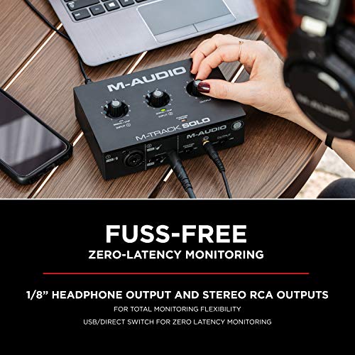 Detalle de M-Audio M-Track Solo USB Audio Interface for Recording, Streaming and Podcasting