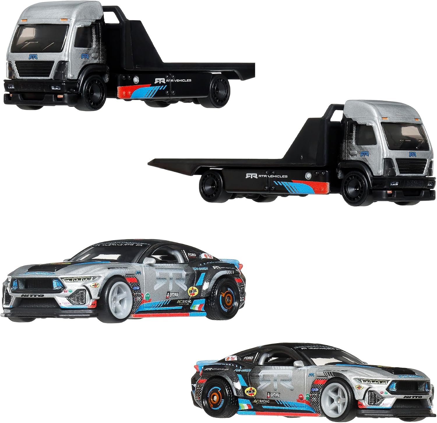 Detalle 2 de Hot Wheels FLF56-987K チームトランスポート 1/64ミニカー 4組8台セット