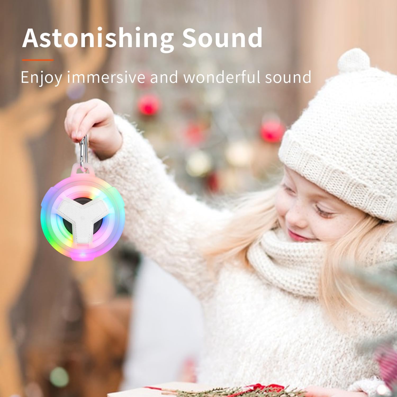 Detalle 2 de EBODA Bluetooth Shower Speaker, IP67 Waterproof, 5 W, Colourful LED Lights