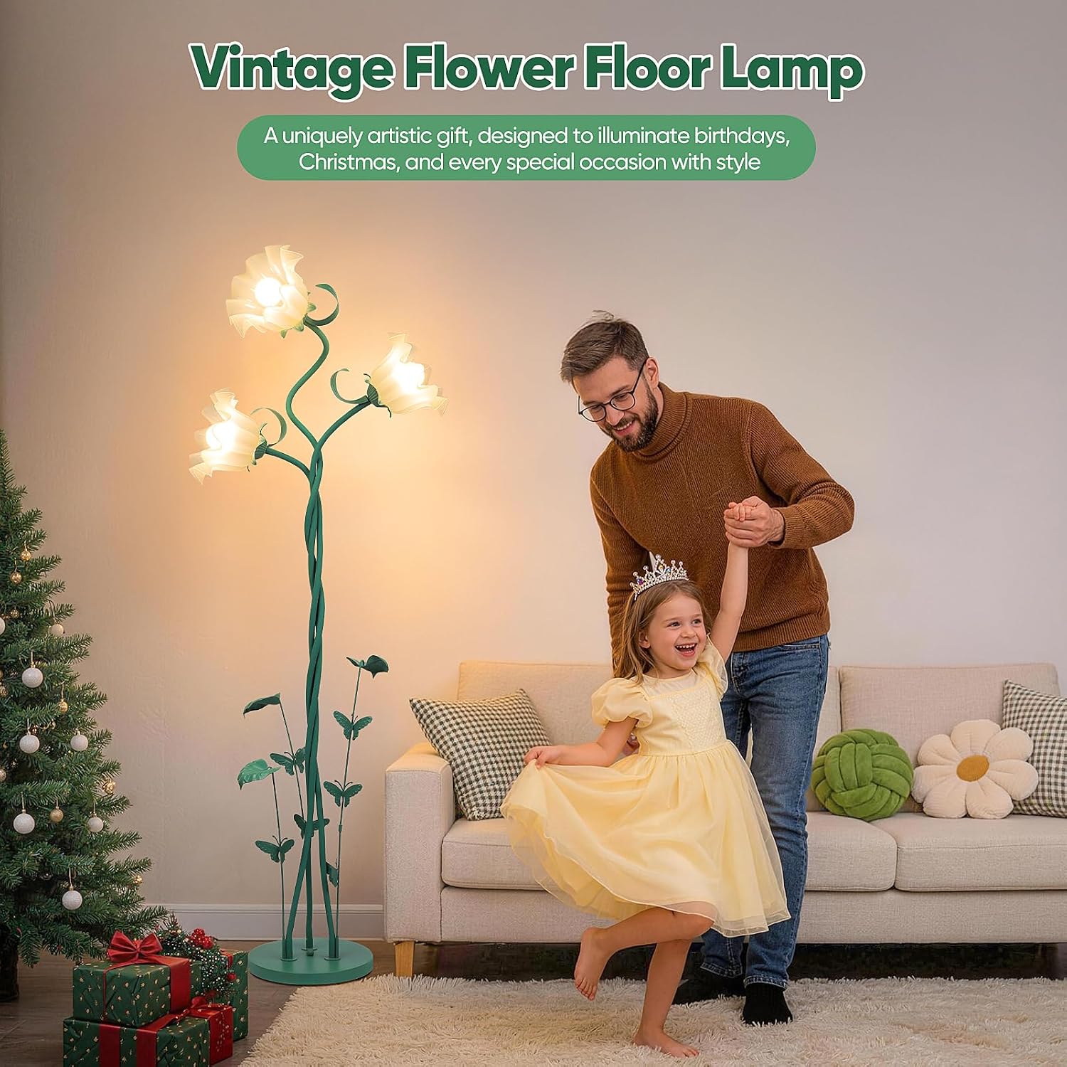 Detalle 2 de TOBUSA Flower Floor Lamp, 67-Inch