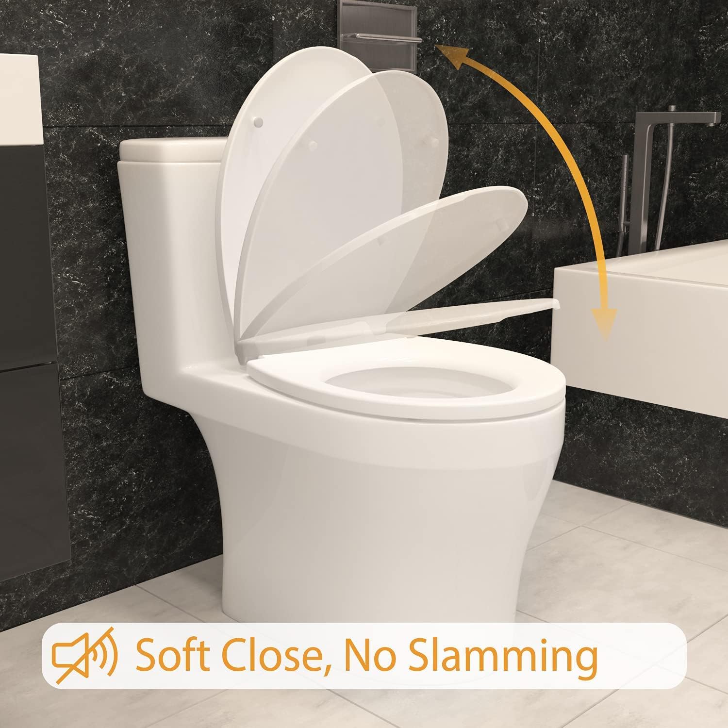 Thumbnail 2 de Soft Close Oval Toilet Seat with Quick-Release Hinges – UF Material by AAN®