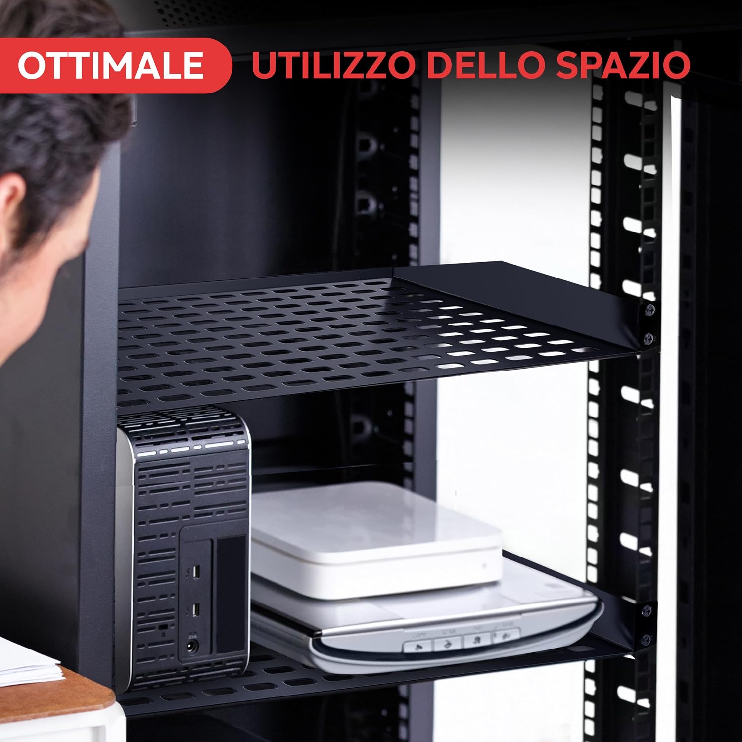 Detalle 2 de Mensole rack Pyle 48,3 cm 1U, 50 kg
