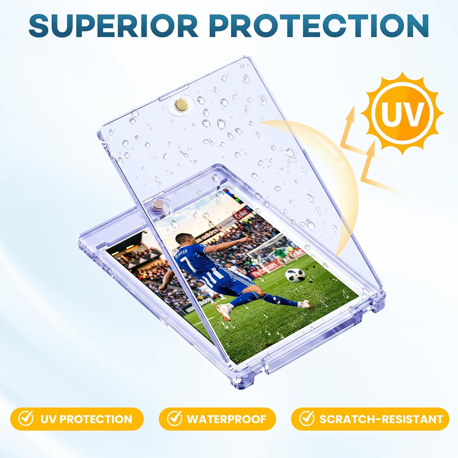 Thumbnail 6 de 128ct Magnetic Card Holders (35pt One Touch) UV-Protected Hard Plastic Display Cases