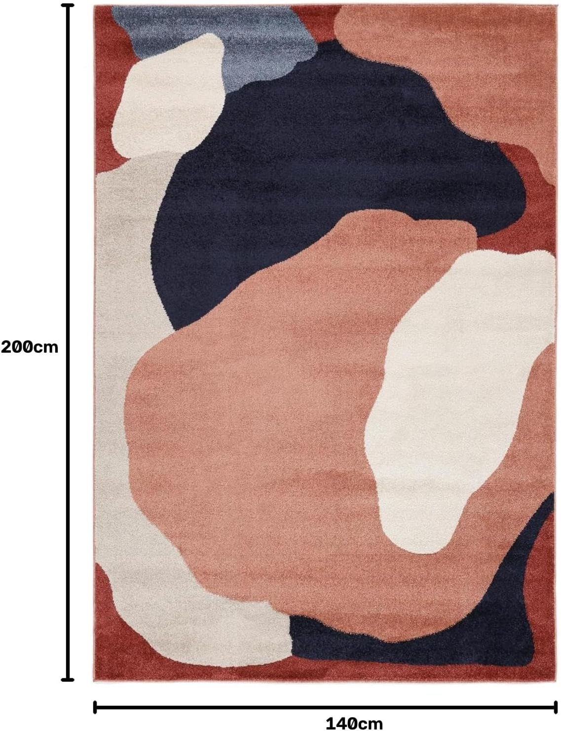Detalle de RugVista Big Sur Rug, 140 x 200 cm, Terracotta/Navy, Medium Pile