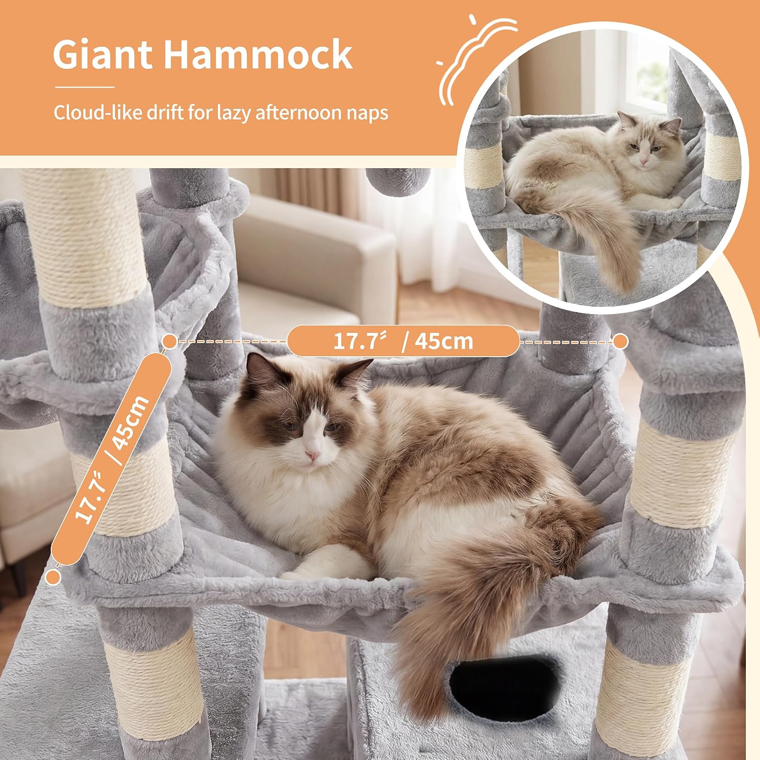 Thumbnail 6 de Heybly Floor-to-Ceiling Cat Tree HCT92W