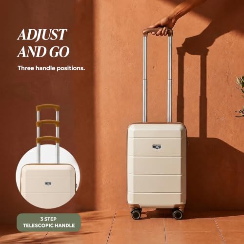 Thumbnail 4 de LUGG Jetset 40cm Underseat Suitcase (Cream/Brown) – ABS Hard Shell, Lightweight Cabin Luggage