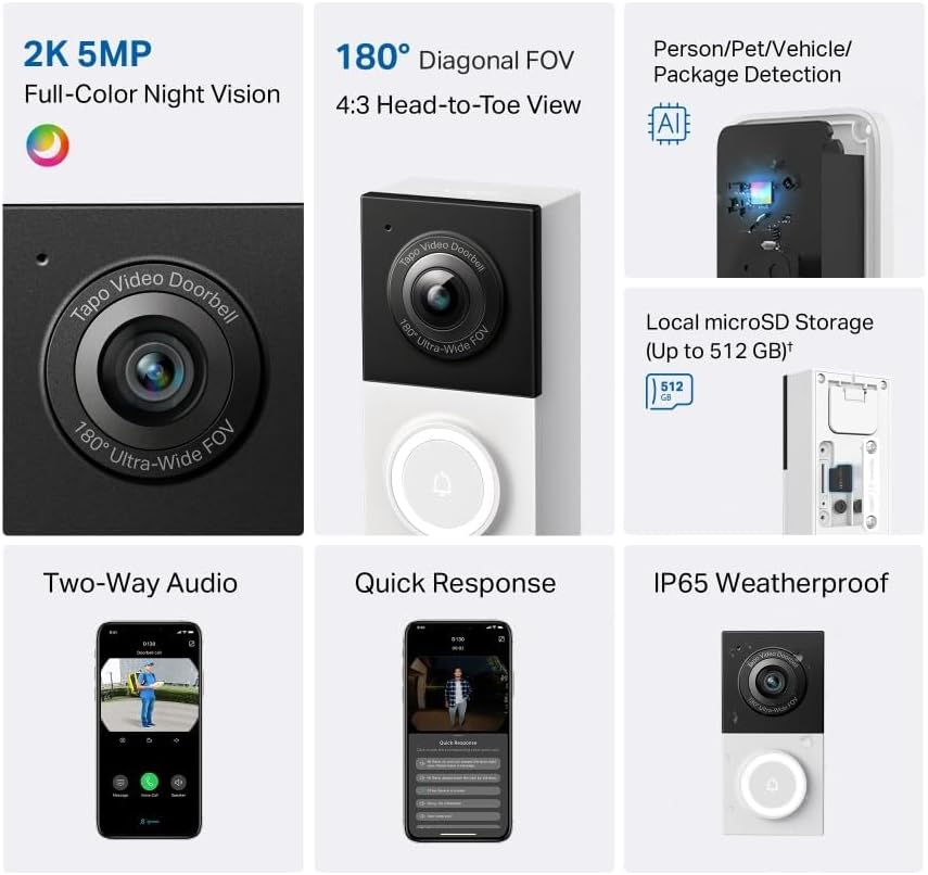 Detalle 2 de Tapo D130 2K 5MP Doorbell Camera